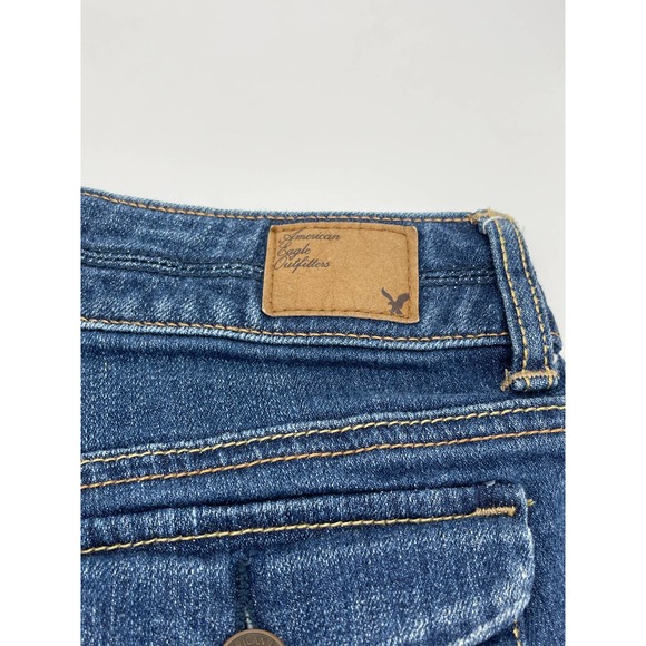 American Eagle Cut-off Raw Hem Booty Jean Shorts 2 - Picture 8 of 10